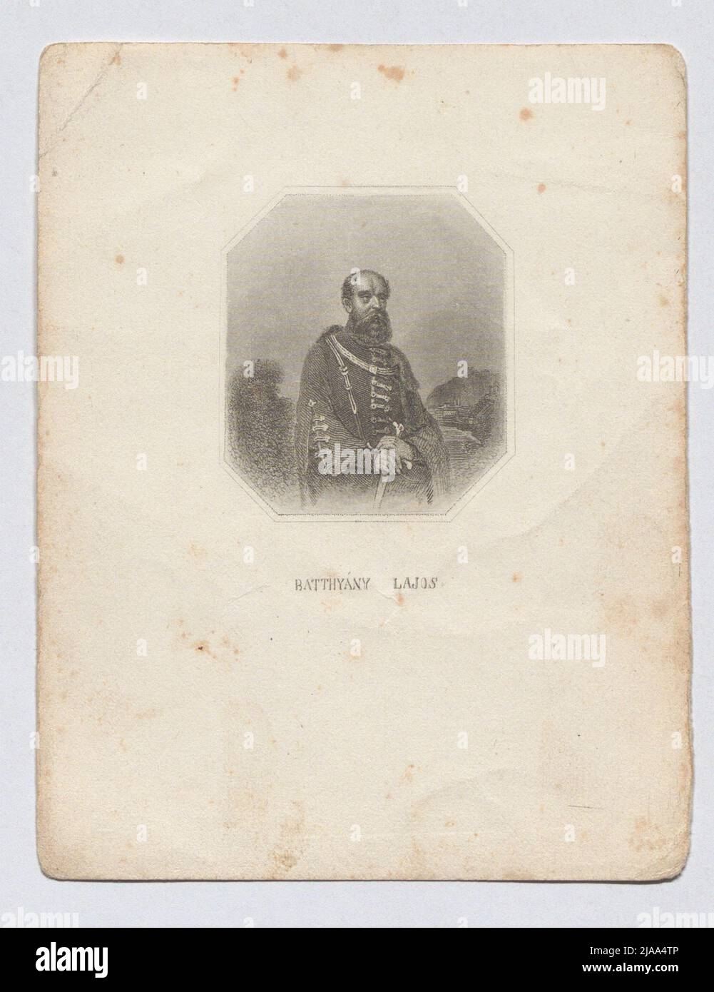 Aus einer Serie mit Porträts von Schauspielern der ungarischen Revolution 1848/49: Lajos Batthyány (1807-1849). Unbekannt Stockfoto