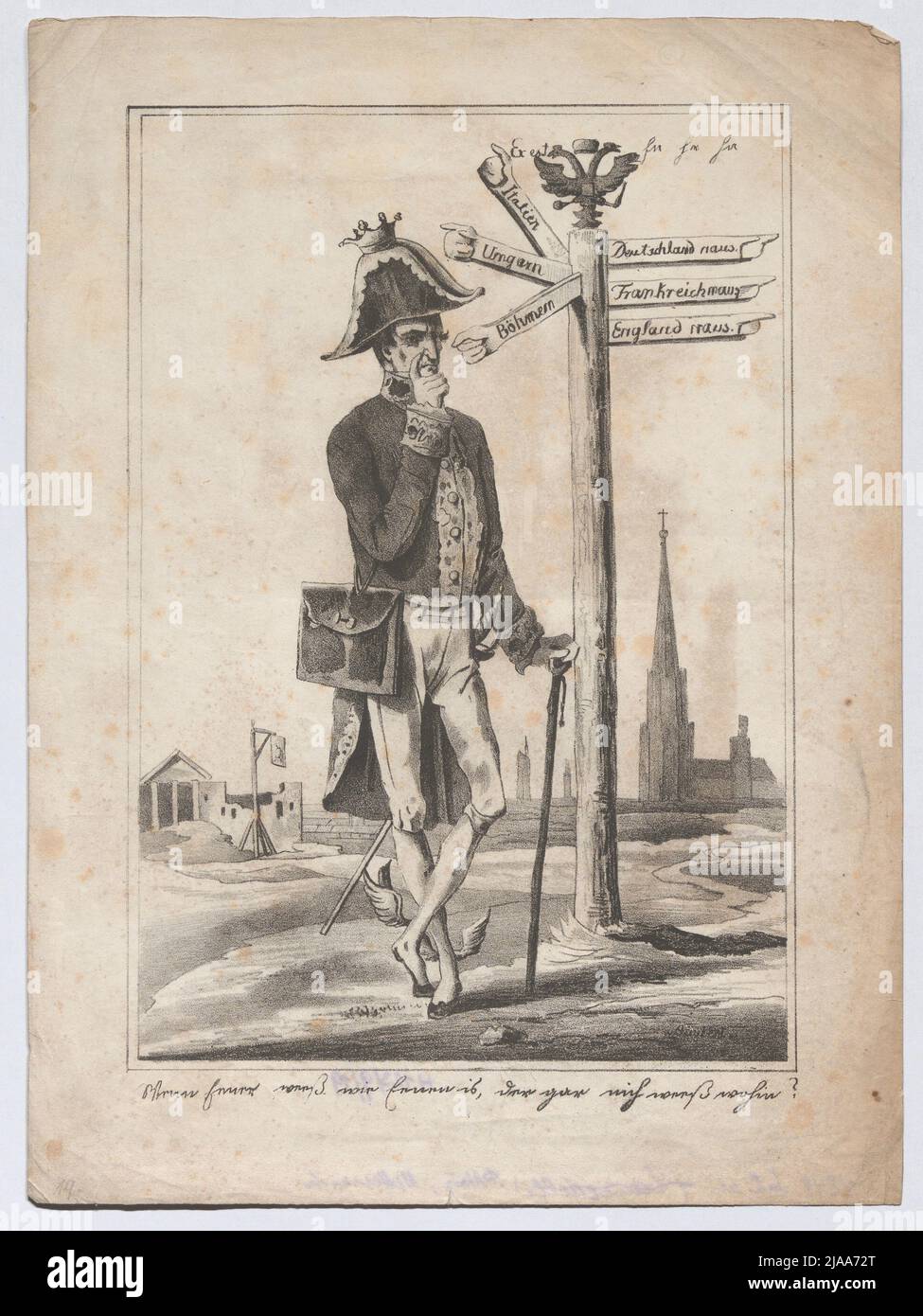 „Wenn Eener weiß (...)“ (Satire über den Flug von Metternich im März 1848). Unbekannt Stockfoto