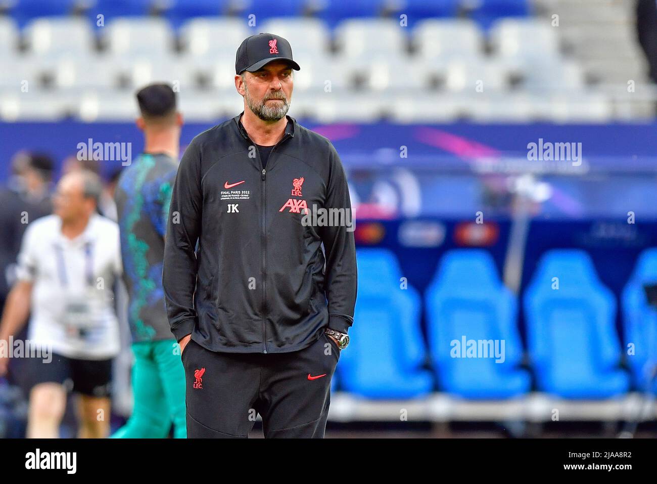 Paris, Frankreich. 28.. Mai 2022. Manager Jürgen Klopp von Liverpool vor dem UEFA Champions League-Finale zwischen Liverpool und Real Madrid im Stade de France in Paris gesehen. (Foto: Gonzales Photo/Alamy Live News Stockfoto