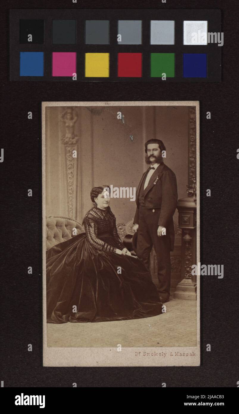 Johann Strauß, Sohn (1825-1899), Dirigent und Komponist und seine erste Frau Henriette Treffz. Josef Széky (1838-1901), Fotograf Stockfoto