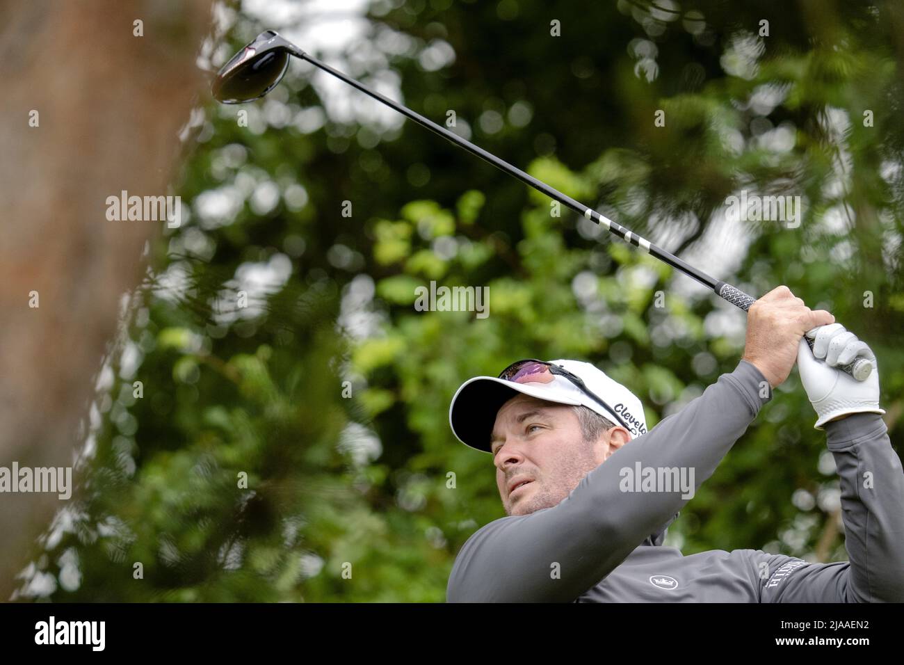 CROMVOIRT - Ryan Fox aus Neuseeland in Aktion am letzten Tag der Dutch Open. Die Ausgabe 102. des internationalen Golfturniers wird auf dem Golfplatz Bernardus gespielt. ANP SANDER KING Stockfoto