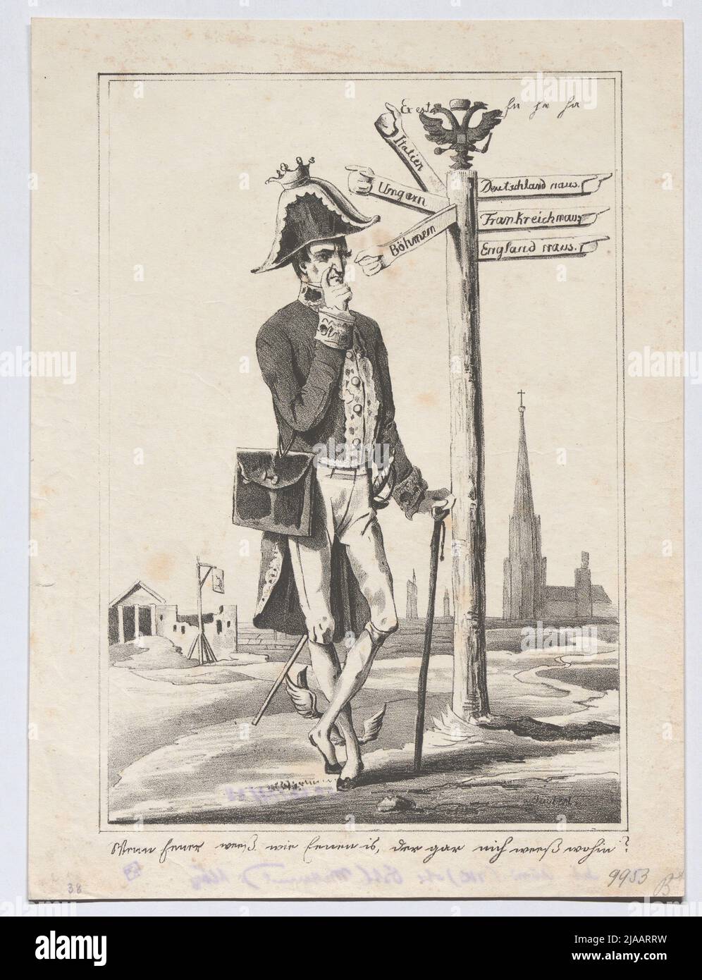 „Wenn Eener weiß (...)“ (Satire über den Flug von Metternich im März 1848). Unbekannt Stockfoto