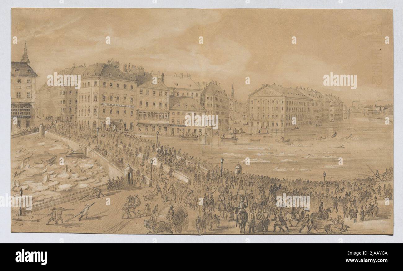 Hochwasser in Leopoldstadt am 3. Februar 1849. Unbekannt Stockfoto