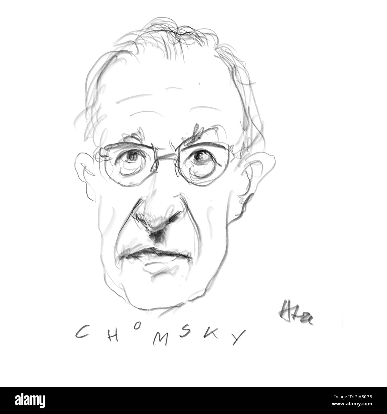 Porträt von Noam Chomsky Stockfoto