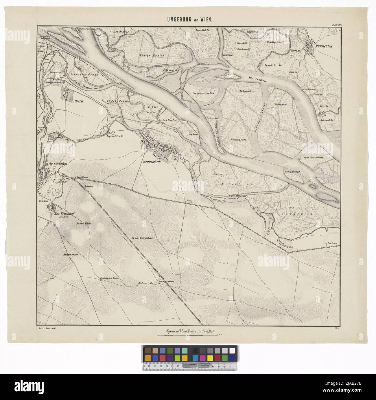 Umgebung von Wien (Blatt 16 1/2: Mannswörth). Military Geographic Institute (1840-1921), Herausgeber Stockfoto
