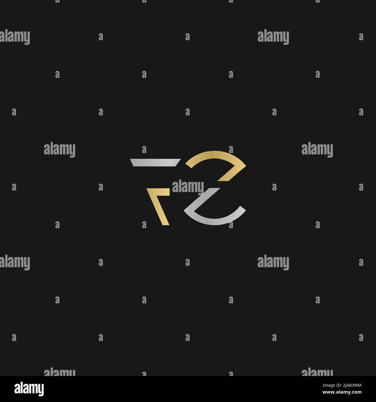 Alphabet Initialen Logo FZ, ZF, F und Z Stock Vektor