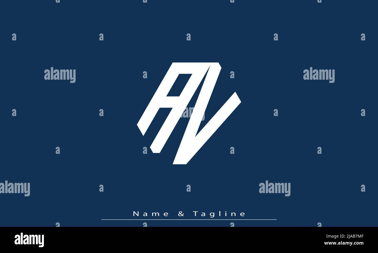 Buchstaben Buchstaben Initialen Monogramm Logo AV, VA Stock Vektor