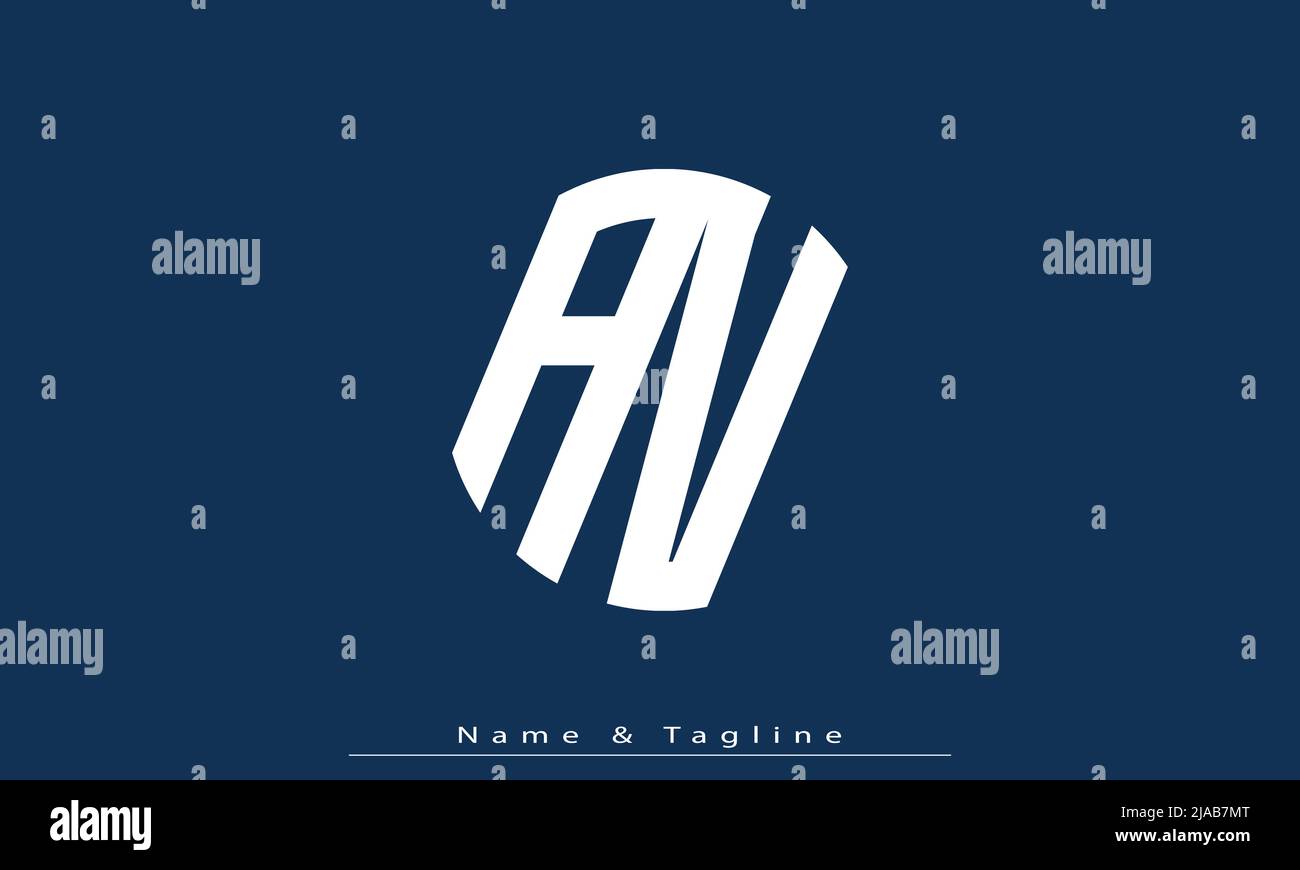 Buchstaben Buchstaben Initialen Monogramm Logo AV, VA Stock Vektor