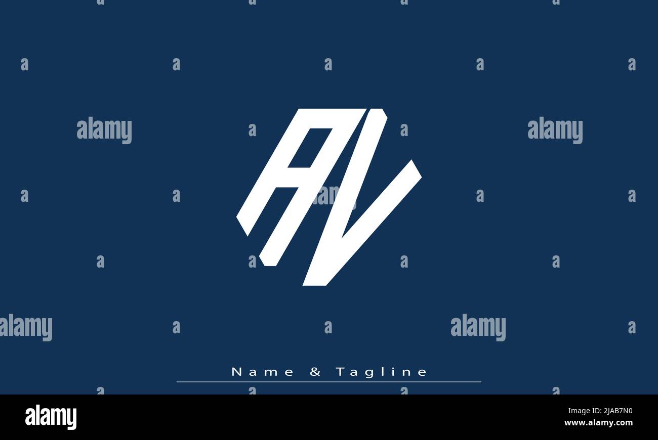 Buchstaben Buchstaben Initialen Monogramm Logo AV, VA Stock Vektor
