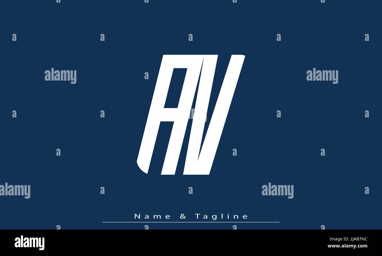 Buchstaben Buchstaben Initialen Monogramm Logo AV, VA Stock Vektor