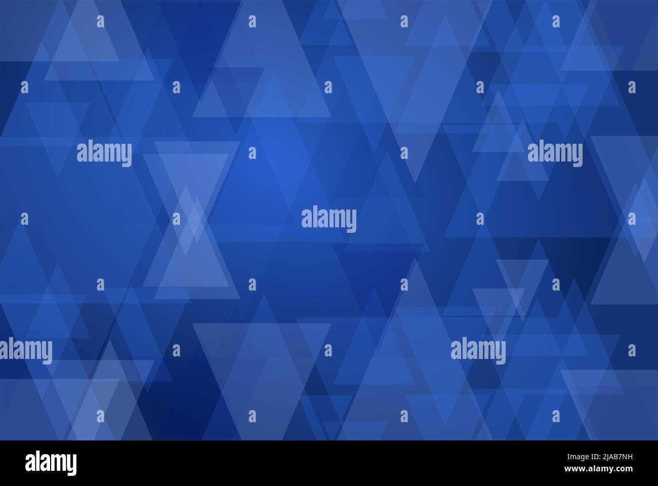 Der Hintergrund ist Bitmap. Farbe: Dunkelblau, hellblau. Ein Muster aus Dreiecken verschiedener Größen und Farben. Geometrische Formen. Stockfoto