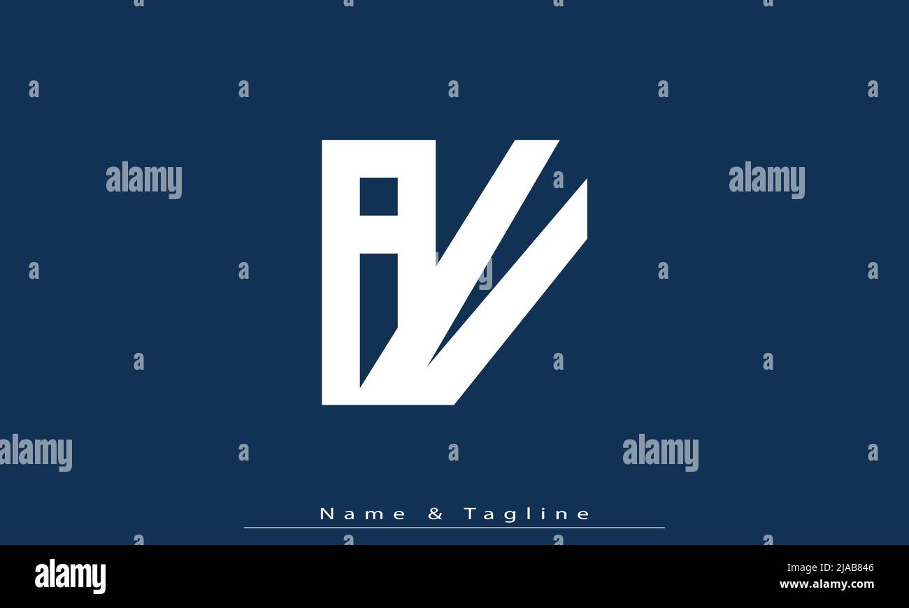 Buchstaben Buchstaben Initialen Monogramm Logo AV, VA Stock Vektor