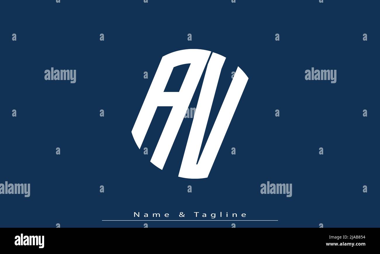Buchstaben Buchstaben Initialen Monogramm Logo AV, VA Stock Vektor