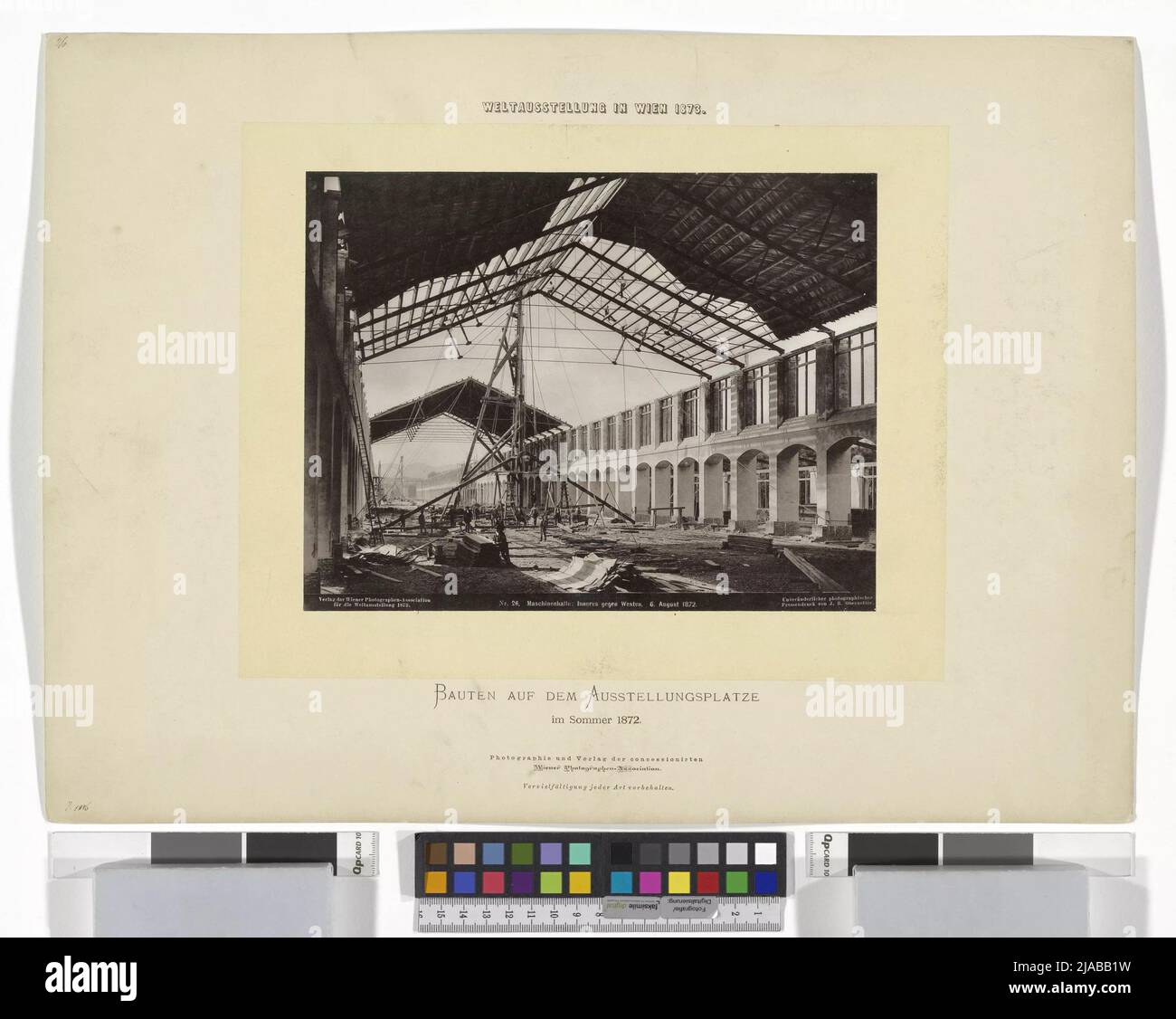 Weltausstellung 1873: Maschinenhalle: Innenraum gegen Westen (Nr. L 26, S. Namensnennung zu: Gustav Jägermayer (1834-1901), Fotograf, Wiener Photographer Association, Verlag Stockfoto