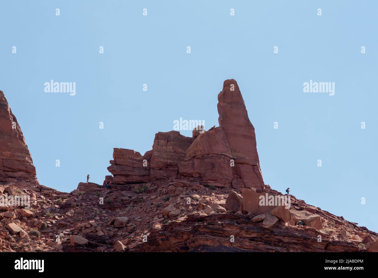 Sandstone Pinnacles, Labyrinth Canyon, Utah. Stockfoto