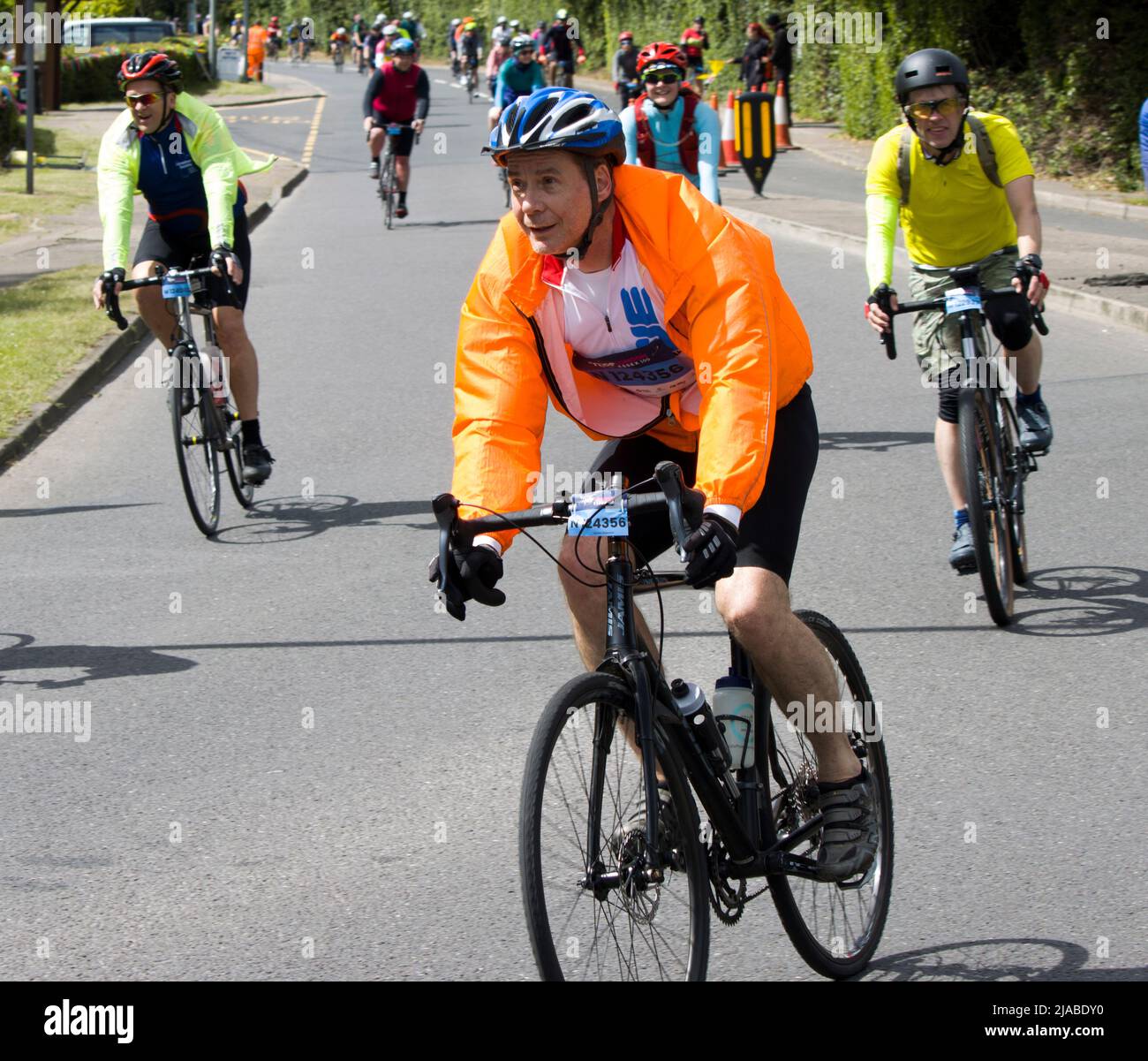 Teilnehmer Teilnehmer Charity Cycling Event RideLondon Fyfield Essex Stockfoto
