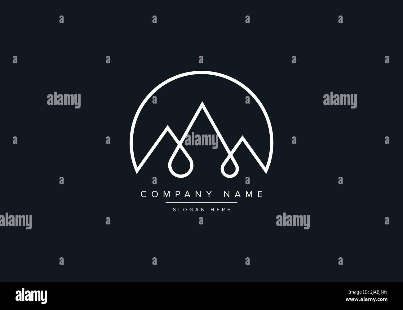 Line Art Logo Ikone eines Berges Stock Vektor