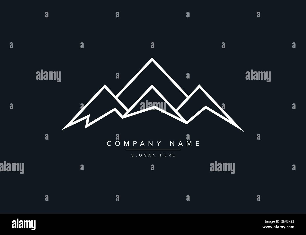 Line Art Logo Ikone eines Berges Stock Vektor