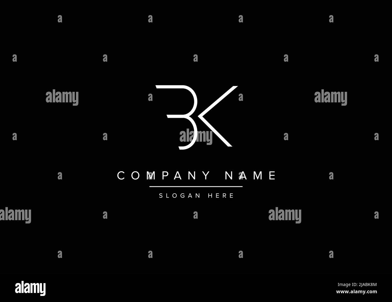 Kreatives Logo mit minimaler Linienkunst, Monogramm-Logo von BK Stock Vektor