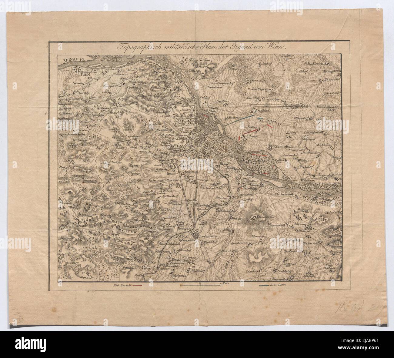 Plan der Schlacht bei Aspern und Eßling am 21. Und 22. Mai 1809. Unbekannt Stockfoto