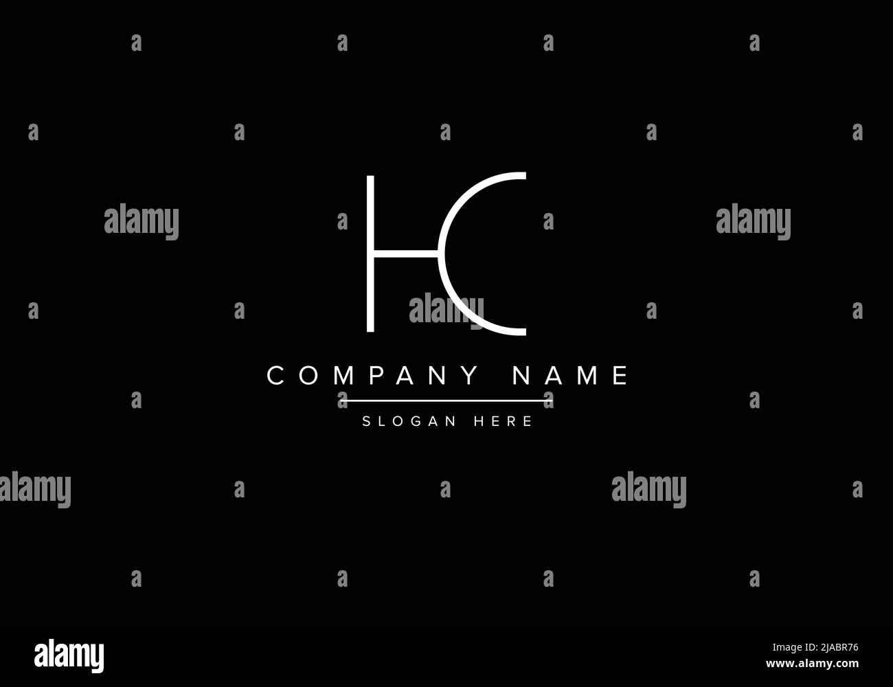 Kreatives Logo mit minimaler Linienkunst und HC-Monogramm Stock Vektor
