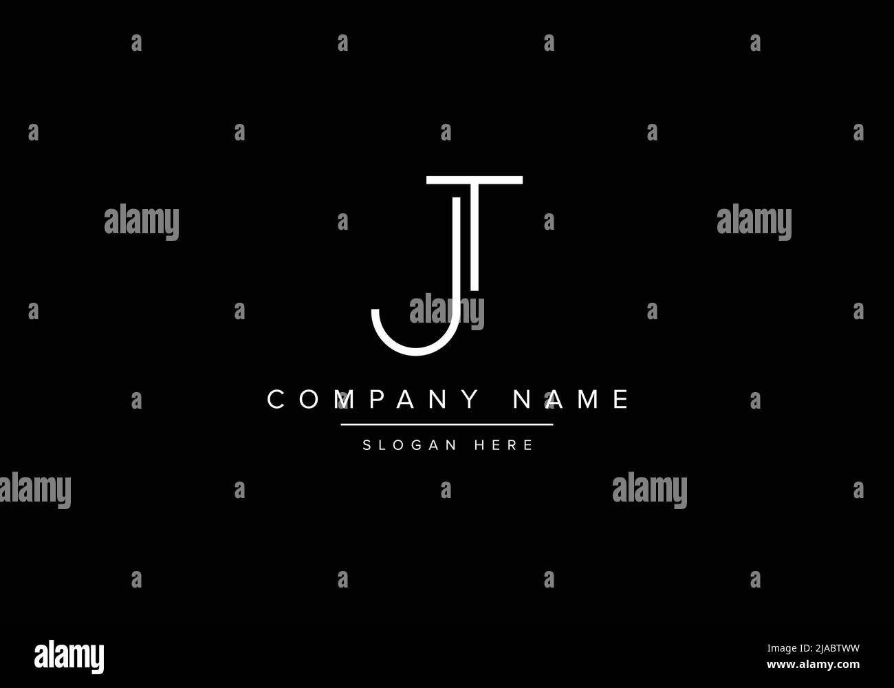 Kreatives Logo mit minimaler Linienkunst, Monogramm-Logo von JT Stock Vektor
