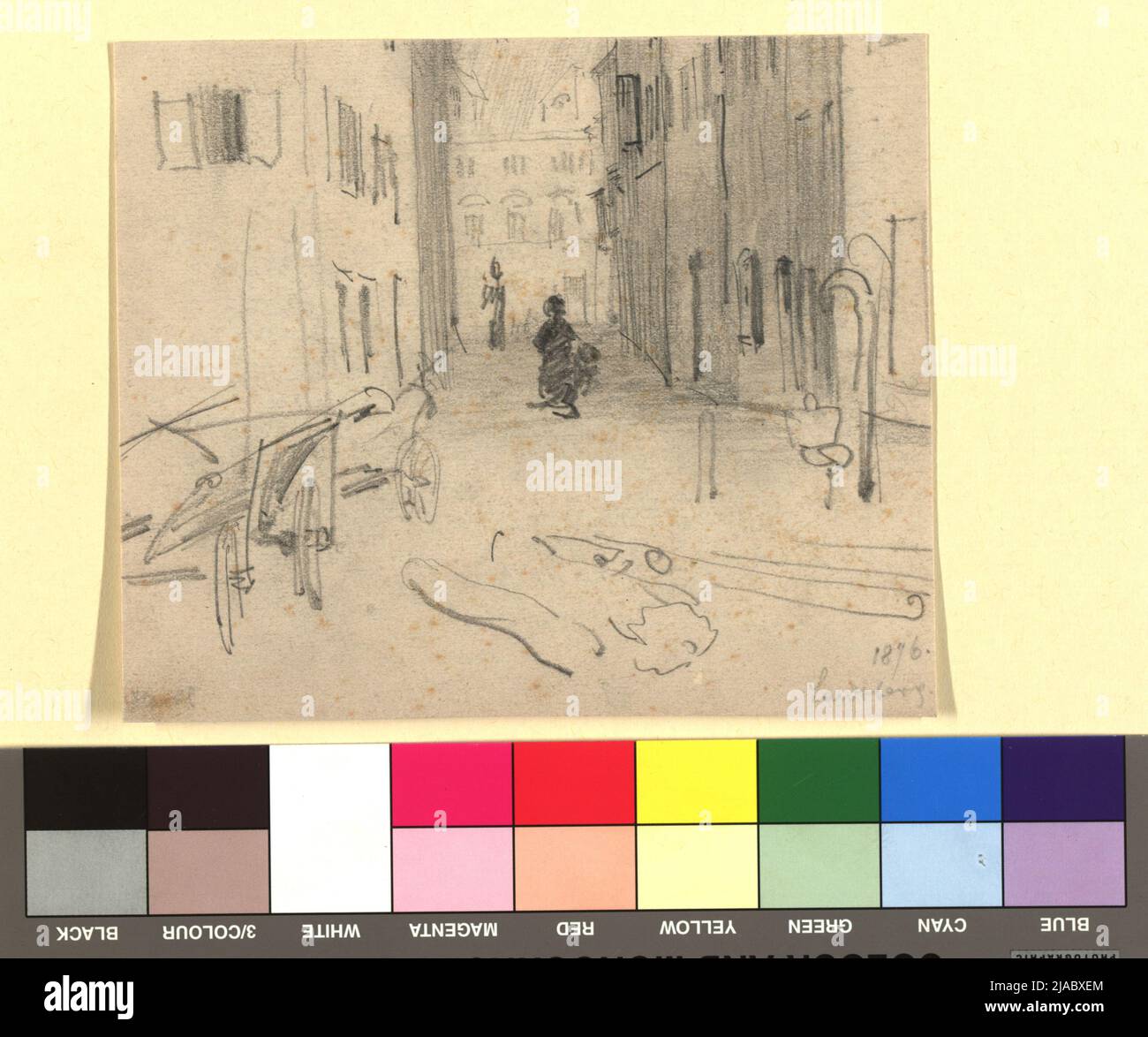 Straße in Landsberg. Tina Blau (1845-1916), Künstlerin Stockfoto