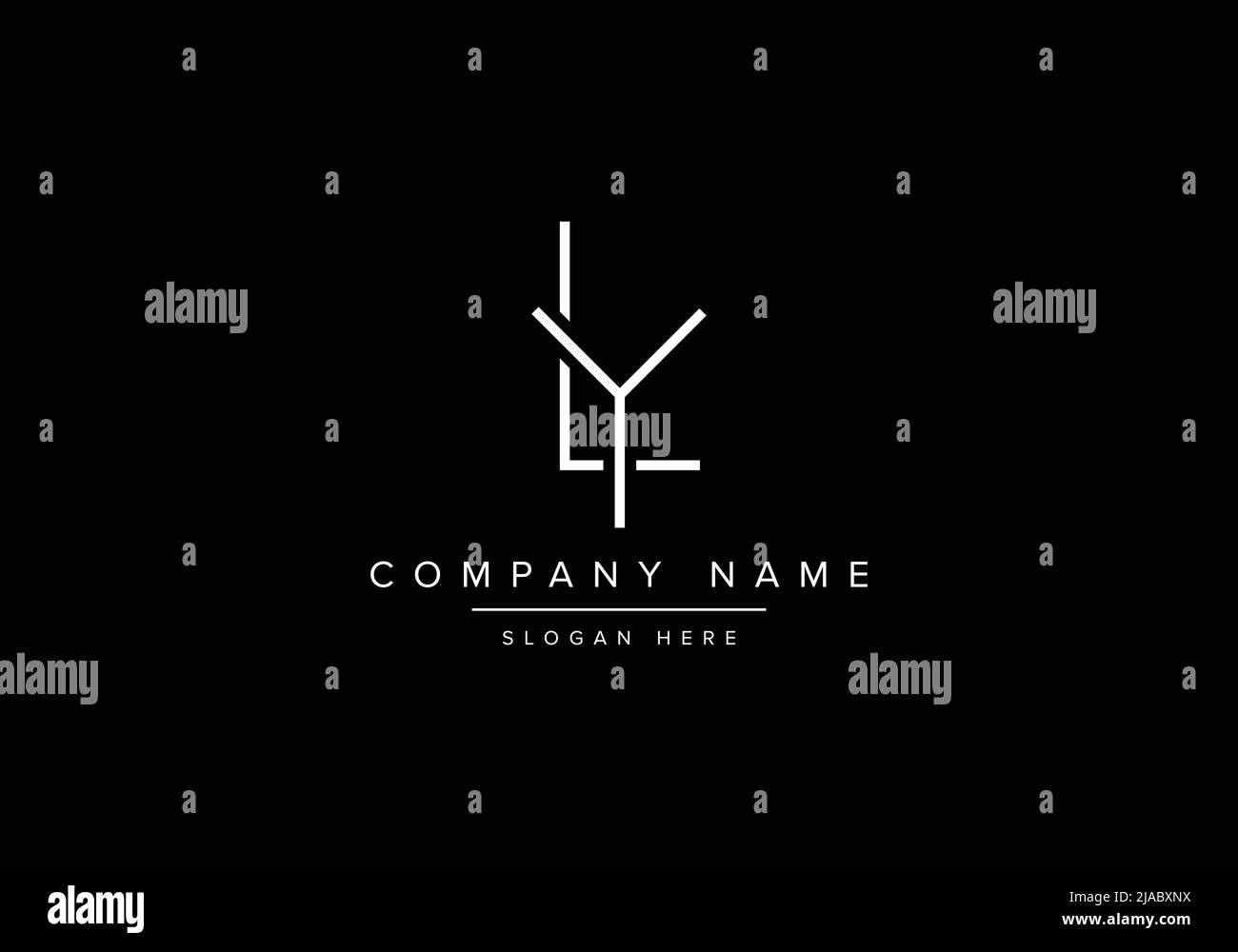 Kreatives Logo mit minimaler Linienkunst, Logo mit LY-Monogramm Stock Vektor