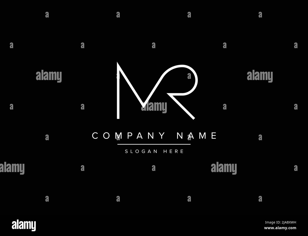 Kreatives Logo mit minimaler Linienkunst, MR-Monogramm Stock Vektor