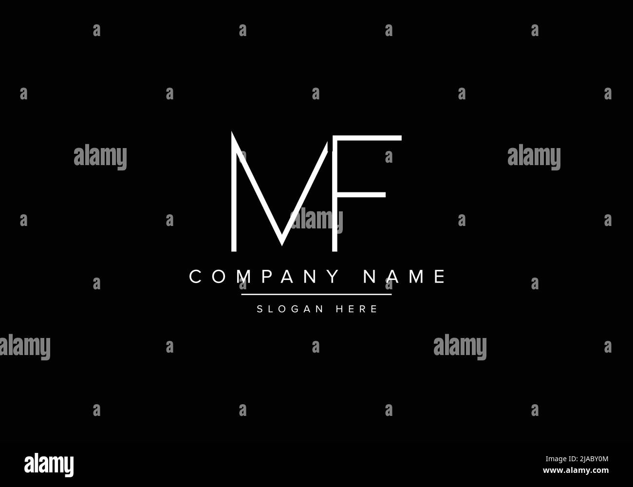 Kreatives Logo mit minimaler Linienkunst, MF-Monogramm-Logo Stock Vektor