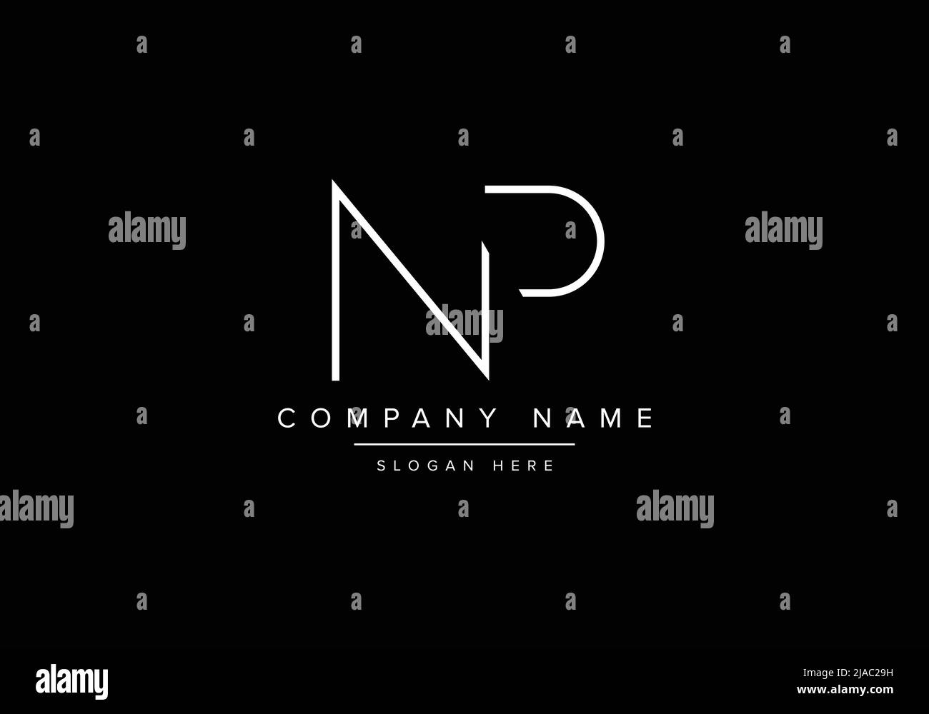 Kreatives Logo mit minimaler Linienkunst, NP-Monogramm-Logo Stock Vektor