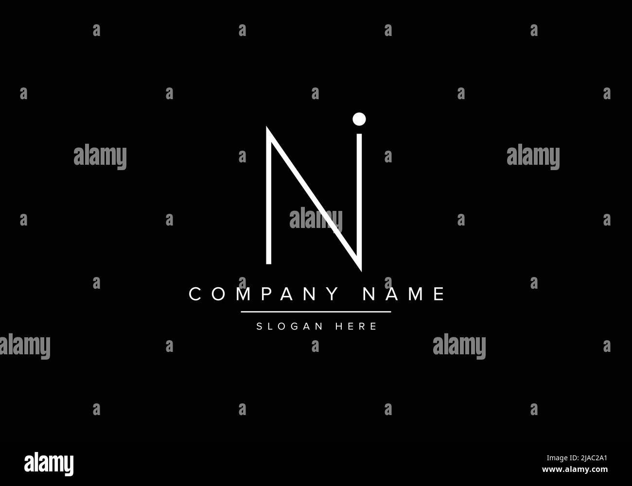Kreatives Logo mit minimaler Linienkunst, NI-Monogramm-Logo Stock Vektor