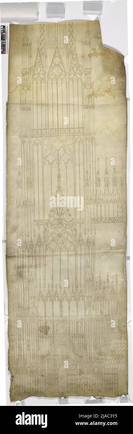 Straßburg, Münster, Westfassade, Nordhälfte, Planplan (Kopie von 'Riss B' im Frauenhaus in Straßburg). Unbekannt Stockfoto