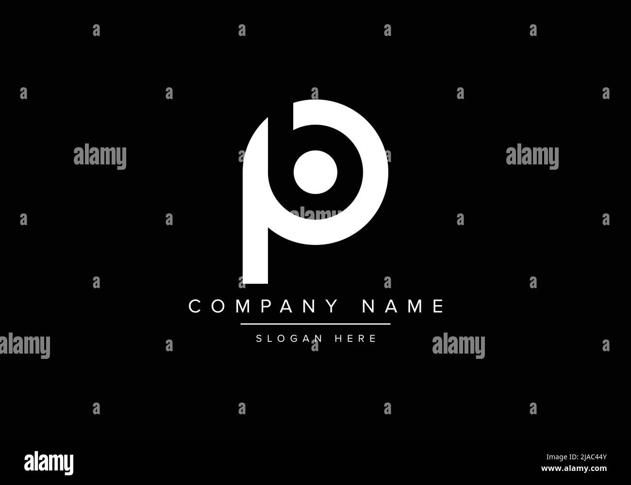 Kreatives Logo mit minimaler Linienkunst, PB-Monogramm-Logo Stock Vektor