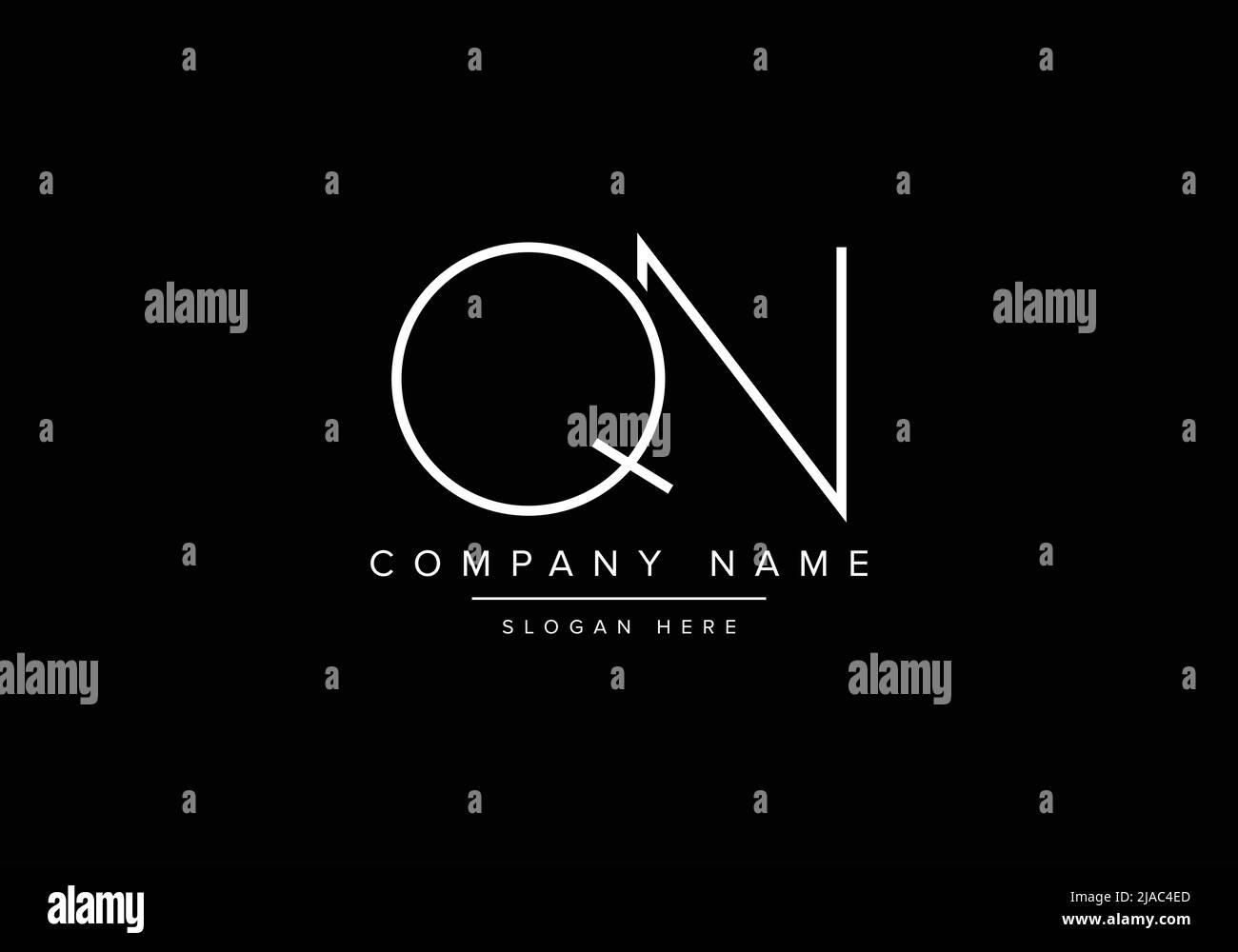 Kreatives Logo mit minimaler Linienkunst, QN-Monogramm-Logo Stock Vektor