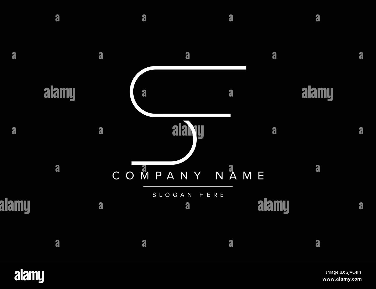 Creative minimal line Art Icon Logo, SF Monogramm Logo Stock Vektor
