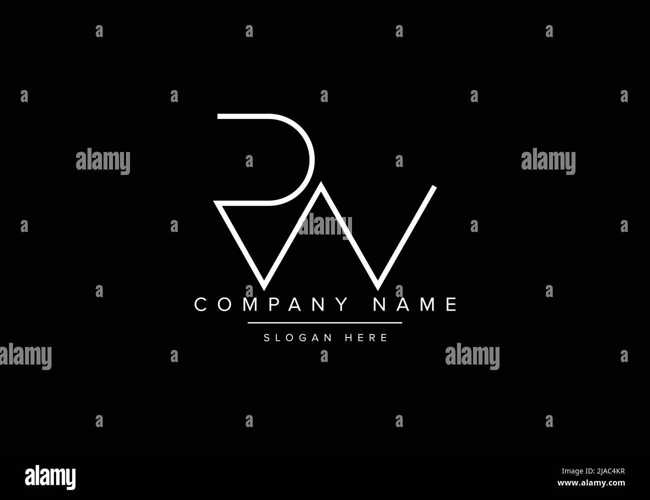 Kreatives Logo mit minimaler Linienkunst, RW-Monogramm-Logo Stock Vektor