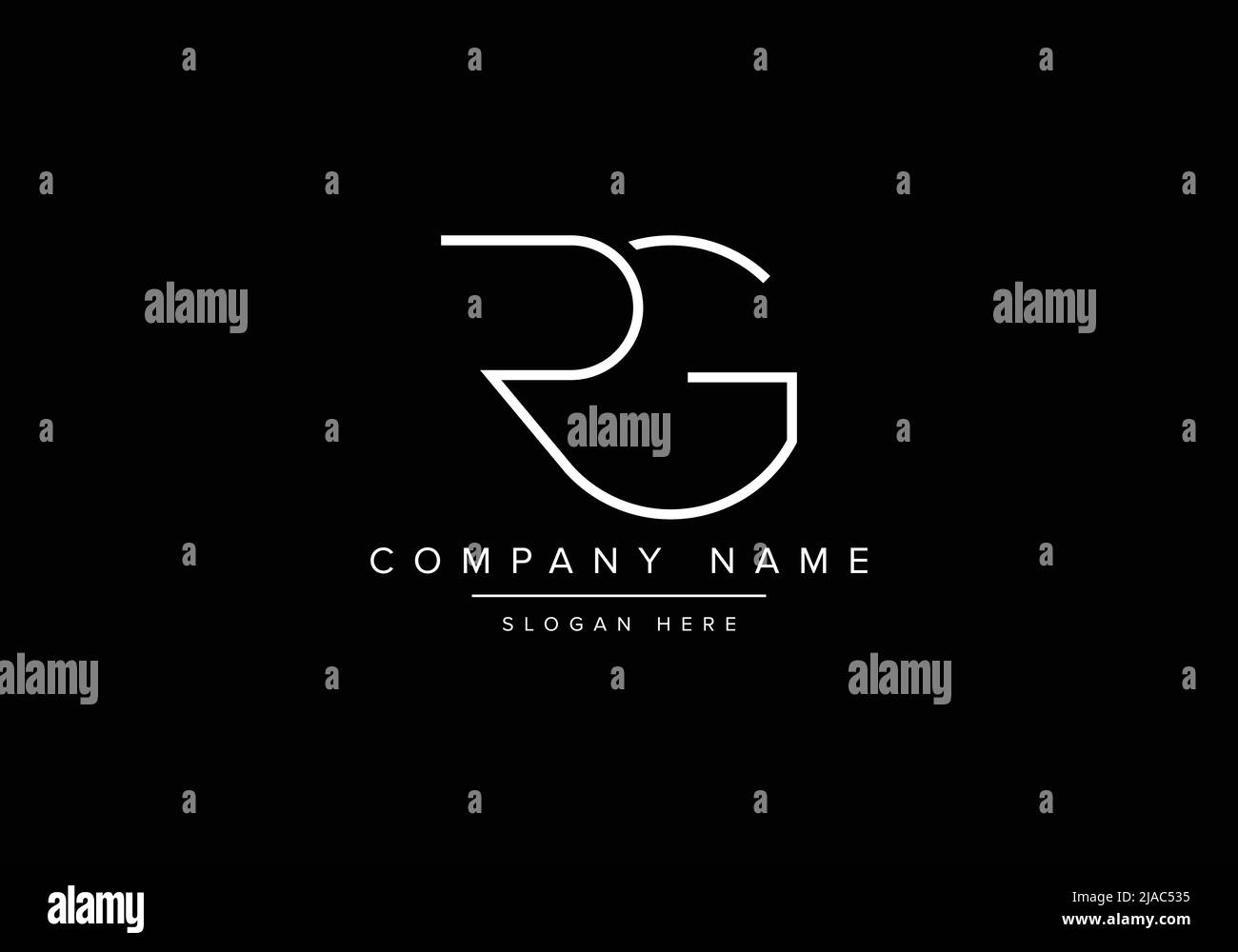 Kreatives Logo mit minimaler Linienkunst, RG-Monogramm-Logo Stock Vektor