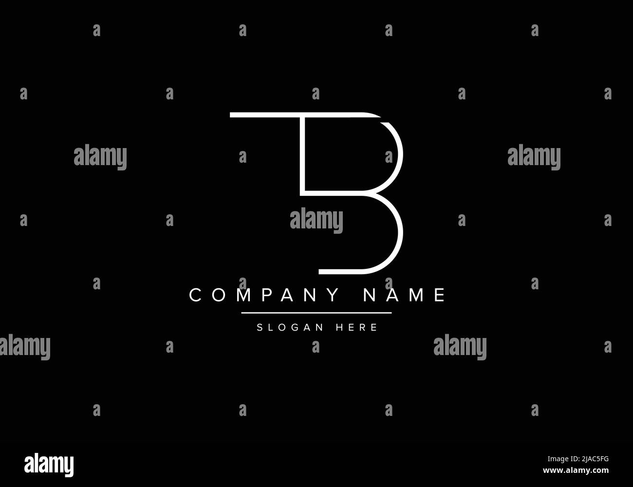 Kreatives Logo mit minimaler Linienkunst, Logo mit TB-Monogramm Stock Vektor
