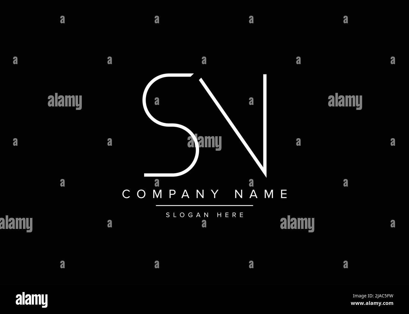 Kreatives Minimal Line Art Icon Logo, SN Monogramm Logo Stock Vektor