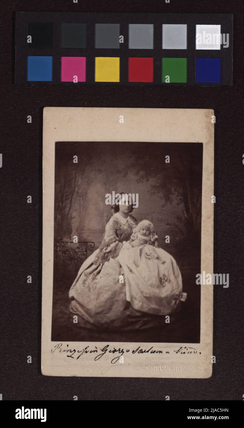 Maria Anna, Infantin von Portugall, mit ihrer Tochter Mathilde. G. C. Hahn, Fotograf Stockfoto