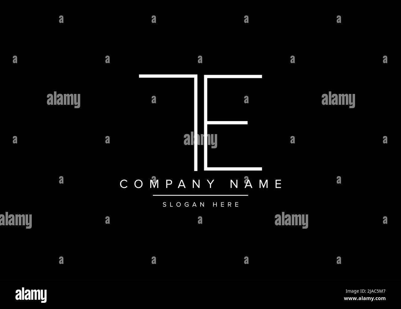 Kreatives Logo mit minimaler Linienkunst, Monogramm-Logo von TE Stock Vektor
