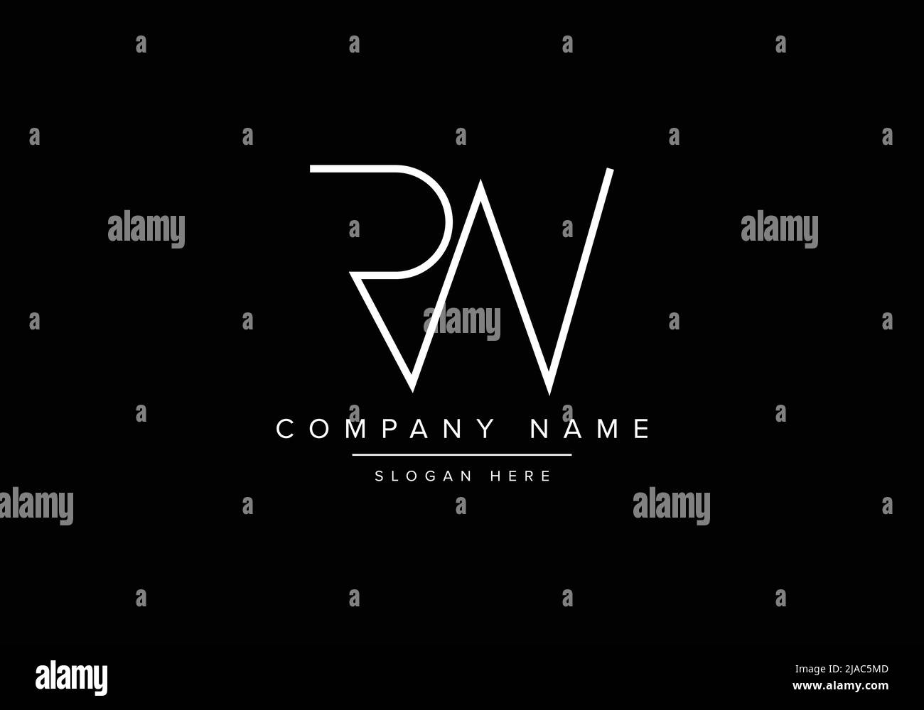 Kreatives Logo mit minimaler Linienkunst, RW-Monogramm-Logo Stock Vektor