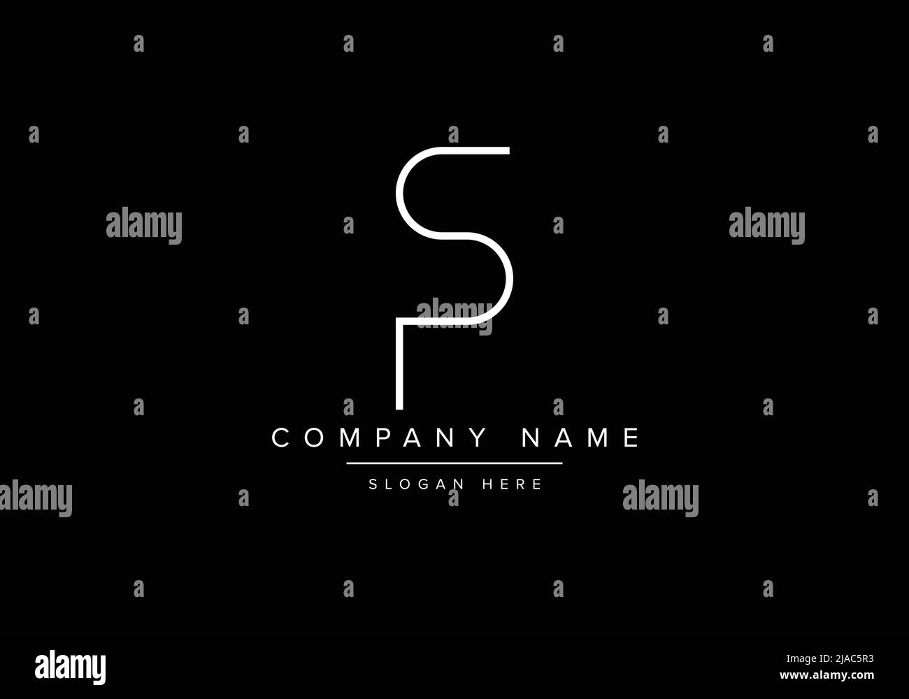 Kreatives Logo mit minimalem Strichgraden, Logo mit SP-Monogramm Stock Vektor