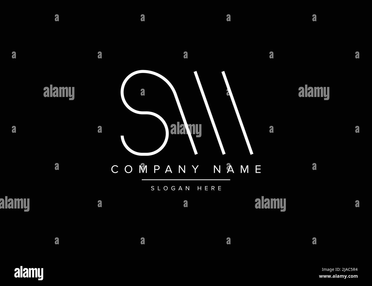 Creative minimal line Art Icon Logo, SW Monogramm Logo Stock Vektor