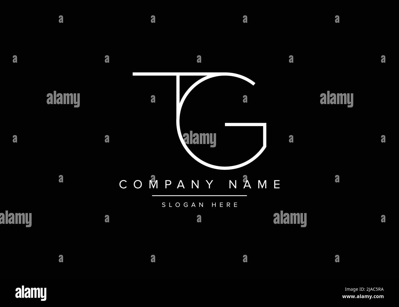 Kreatives Logo mit minimaler Linienkunst, Logo mit TG-Monogramm Stock Vektor