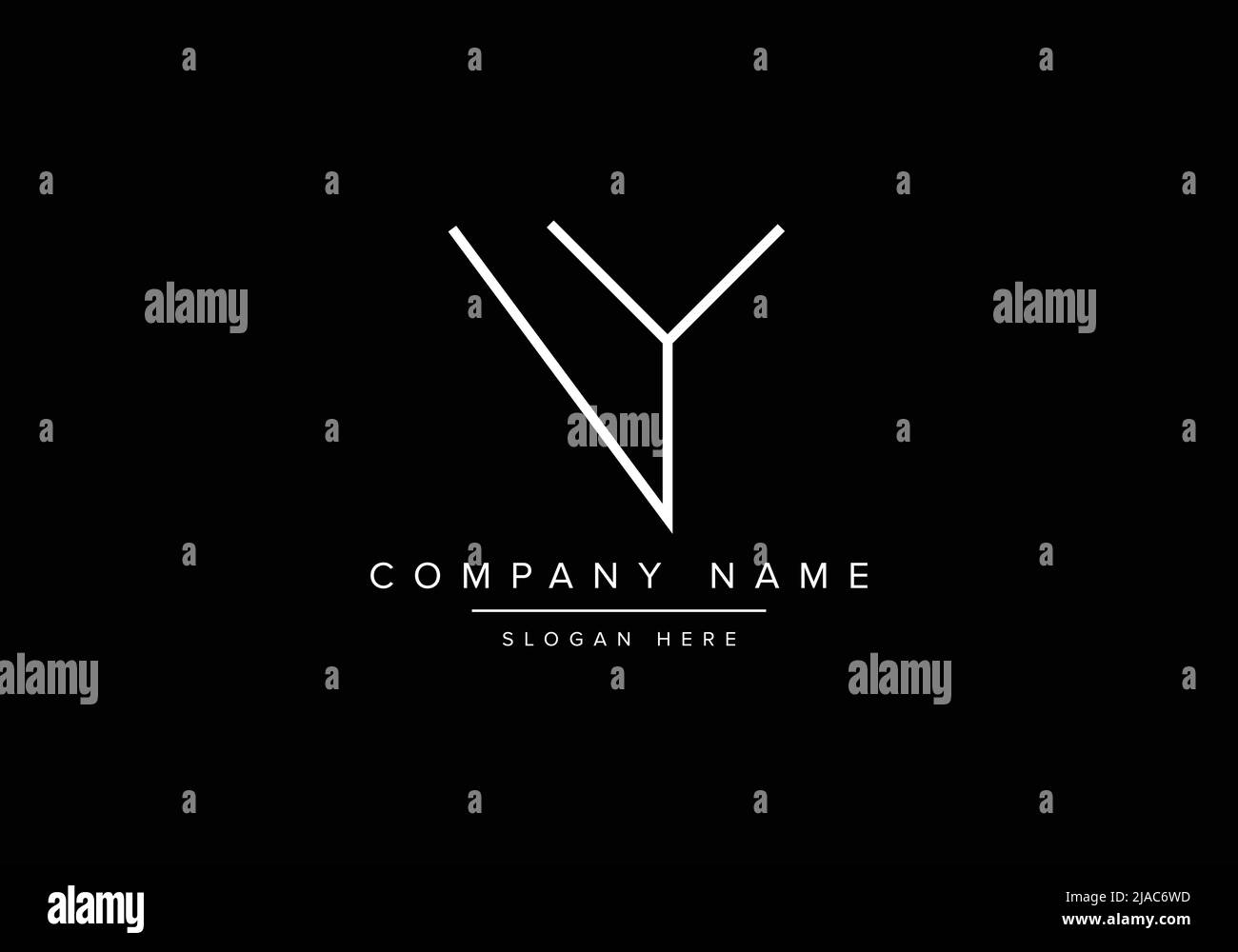 Kreatives Logo mit minimaler Linienkunst, VY-Monogramm Stock Vektor