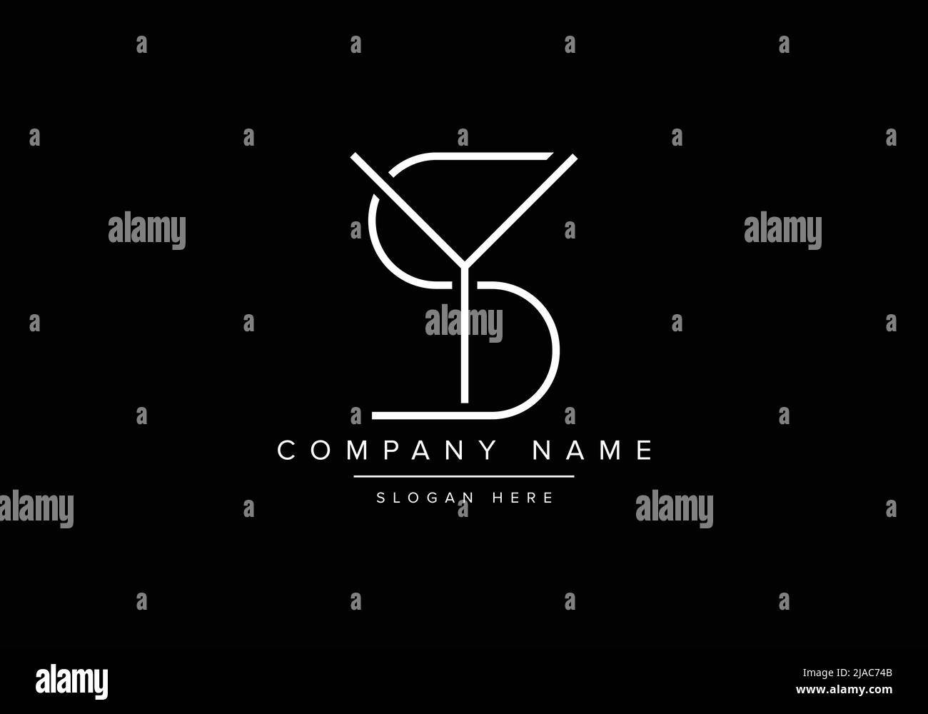 Kreatives Logo mit minimaler Linienkunst, Logo mit YS-Monogramm Stock Vektor