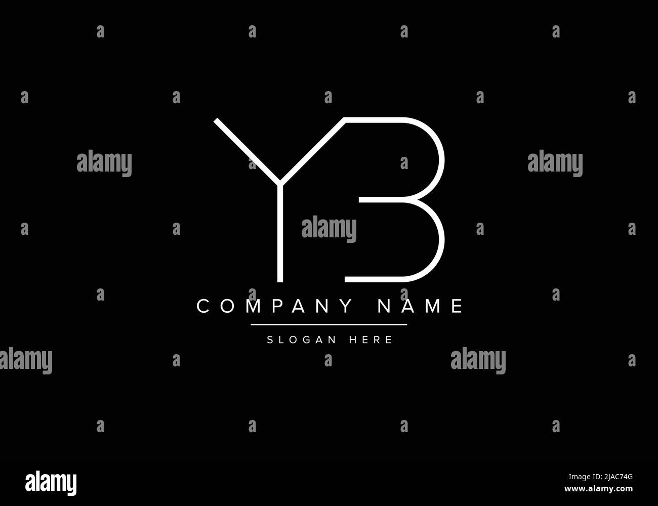 Kreatives Logo mit minimaler Linienkunst, Logo mit YB-Monogramm Stock Vektor