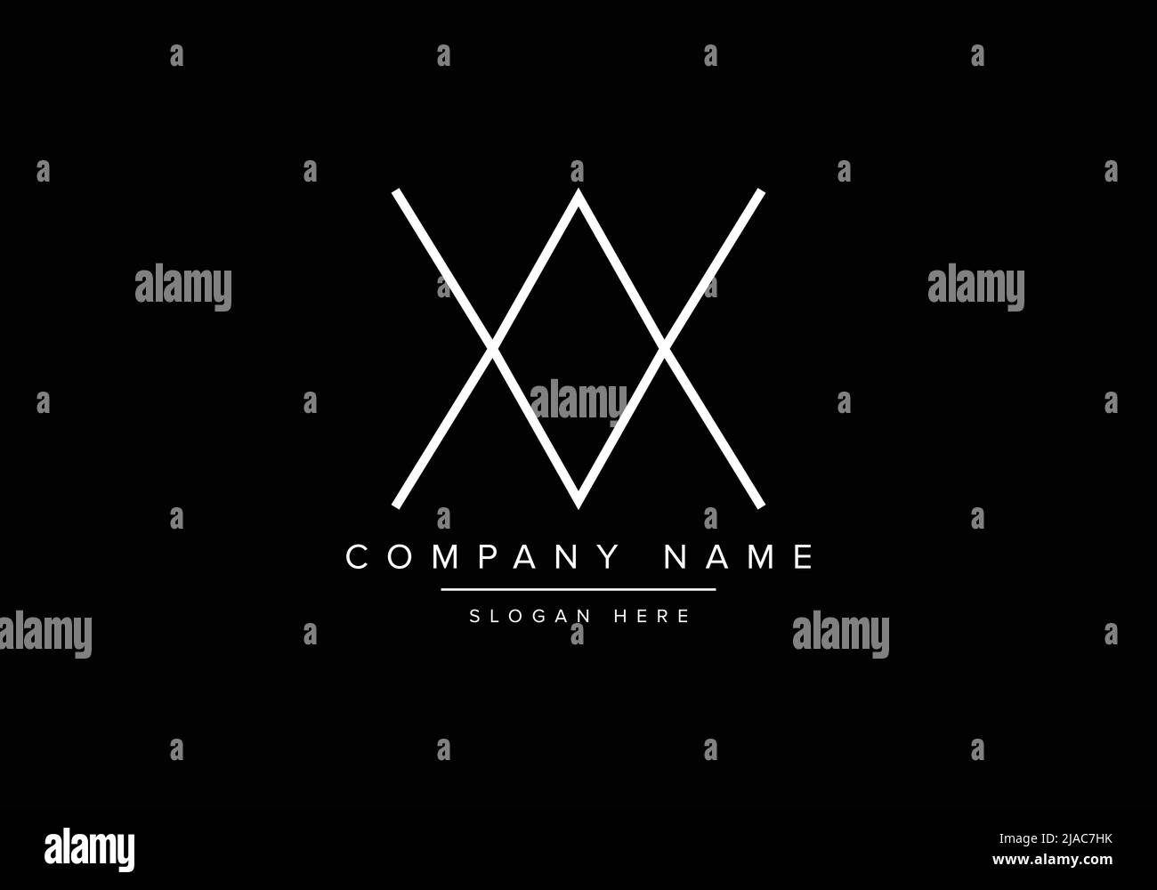 Kreatives Logo mit minimaler Linienkunst, XX-Monogramm-Logo Stock Vektor